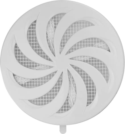 Rond Ventilatiérooster 100mm Wit & Afsluitbaar met Insetenvilter