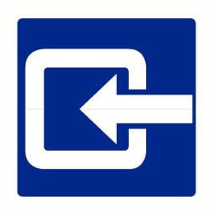 Ingang sticker, blauw wit 300 x 300 mm