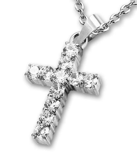 Amanto Ketting Eede - 316L Staal - Kruis - 29x18mm - 45cm