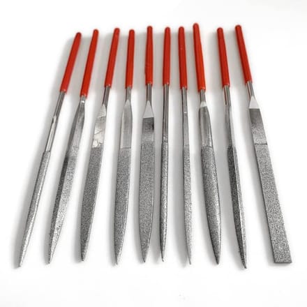 10-Piece Diamond File Set for Sharpening Orthopaedic Diamond Files with 4mm Diameter for Saw Chainsaws and Woodworking Tools