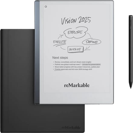 reMarkable 2 met Leren Book Case Leer Zwart