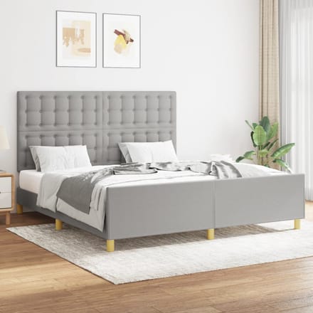 vidaXL - Bedframe - zonder - matras - stof - lichtgrijs - 160x200 - cm