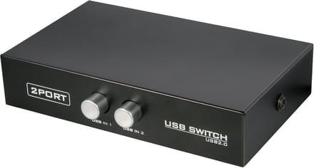USB Data Switch - Apparaat Delen - Twee PC's - Handmatige Schakelaar - 1x USB A - Wit