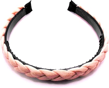 Diadeem gevlochten zalmkleur glitter
