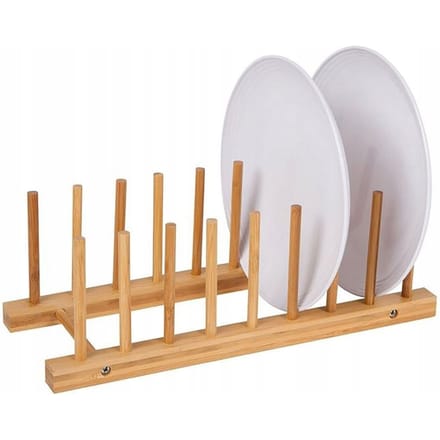 Bamboe Bordenrek & Afdruipbakje, 8 Sleuven 34x13.5cm