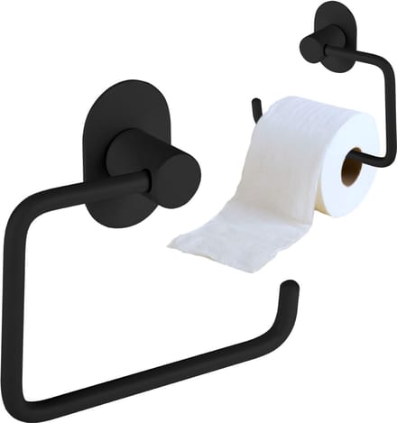 Laveo Miri - Toiletrolhouder - Zelfklevend - Schroefbaar - Zwart