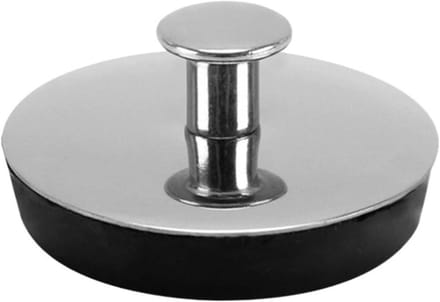 Badplug Afvoerstopper - Gootsteen Waskom - Waterdicht Afsluiten - Rubber RVS - Universele Maat - Grijs