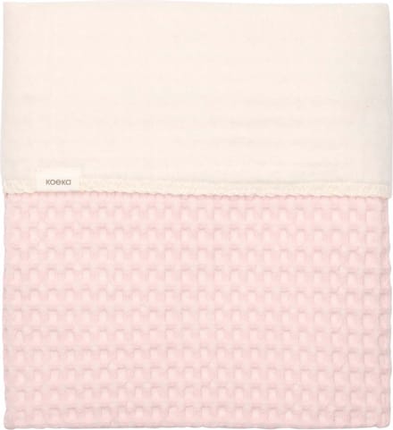 Koeka ledikantdeken cotton fleece wafel Amsterdam cotton candy 100x150