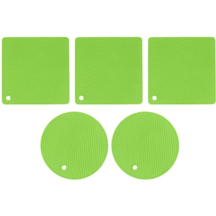 5 STUKS 2 Rond 3 Vierkant Siliconen Honingraat Mat Multifunctionele Onderzetters voor Hete Gerechten Tafels Groen groen