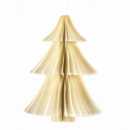 Papieren honeycomb kerstboom wit