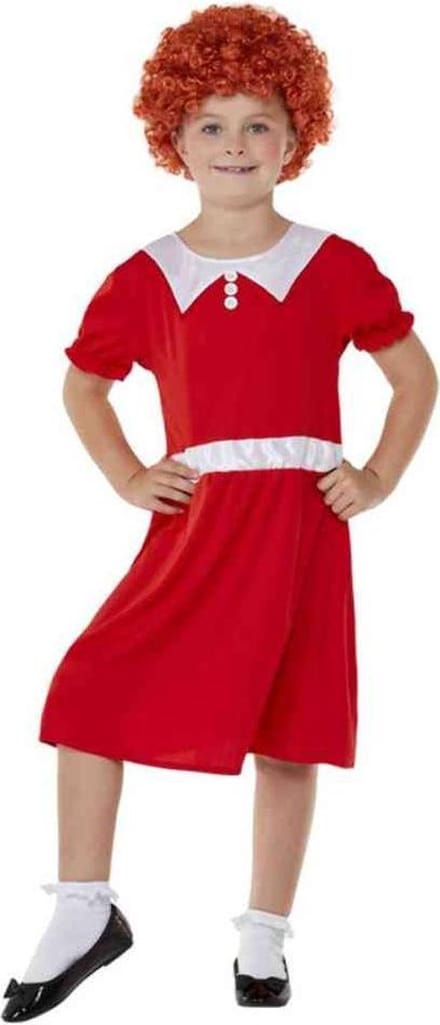 Smiffys - Singing Orphan Kinder Kostuum - Kids tm 6 jaar - Rood