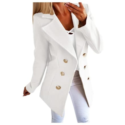 Dames wollen jas en wollen top 5XL white