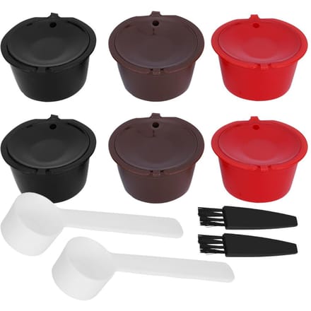Herbruikbare Navulbare Koffiecapsule Filterbeker met Lepel Borstel Set Café Gereedschap voor Dolce Gusto black