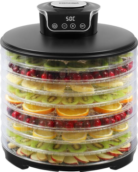 Concept SO3010 - Voedseldroger - 9 zeven, 245W - ideal voor fruit en kruiden - Zwart