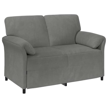 vidaXL - 2-Zits - Sofa - Donkergrijs - 138 - x - 83 - x - 95 - cm - Fluweel