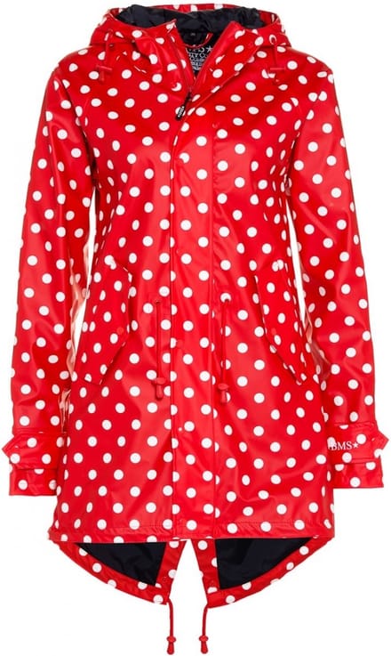 Rode dames regenjas met witte stippen / parka HafenCity® van BMS M