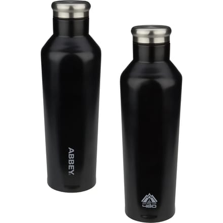 Abbey Drinkfles Dubbelwandig - Godafoss - 0.48 L - Zwart/Zilver - 0,48 L