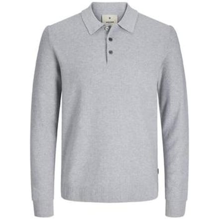 Jack & Jones - Heren Trui Sandri Knit Polo LS - Grijs - Maat S