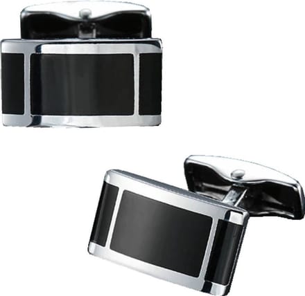 Fako Bijoux - Manchetknopen - Monastir - Zwart - 20x10mm - Zilver/Zwart