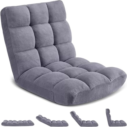 Zitstoel - Luie Sofa - Ontspannen Lezen - 14 Posities - 62 cm - Grijs
