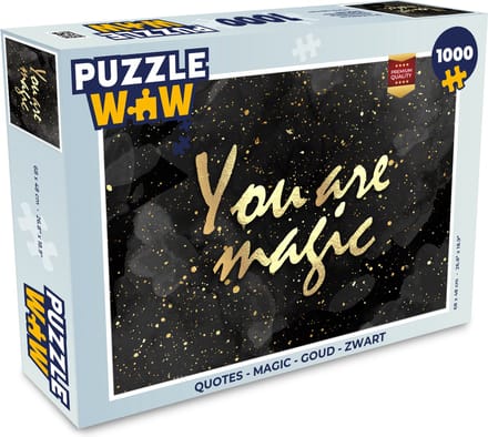 Puzzel Quotes - Magic - Goud - Zwart - Legpuzzel - Puzzel 1000 stukjes volwassenen