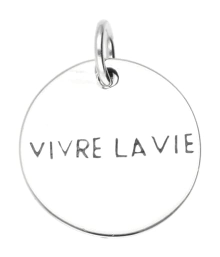 Zilveren Vivre la vie kettinghanger