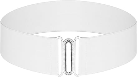 Brede Stretch Tailleband voor Dames - Witte Elastische Riem voor Avondjurken en Casual Outfits