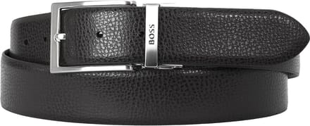 BOSS leren heren riem - zwart