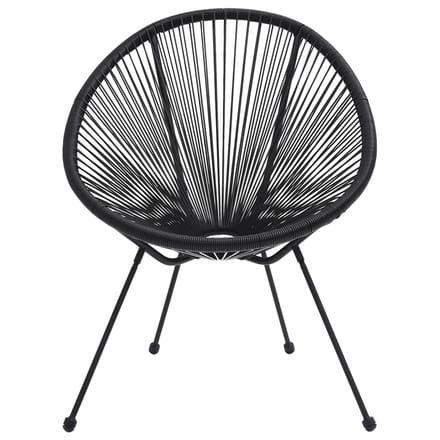 Vidaxl Tuinstoelen Maan, 2 Stuks, Rotan, Zwart