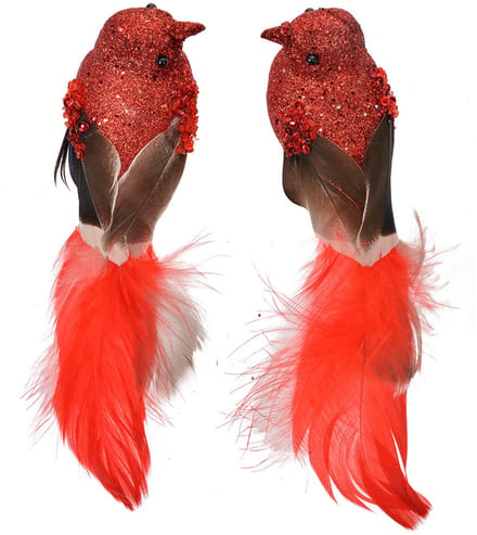 Clayre & Eef Decoratie Vogels 16x5x5 cm Rood Kunststof