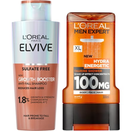 L'Oréal Paris Men Growth Booster Shampoo and Hydra Energetic Shower Gel