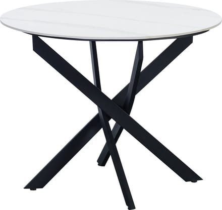 Eettafel - Marmerlook - Wit - Rond - 4 Personen - Voor Binnen en Buiten