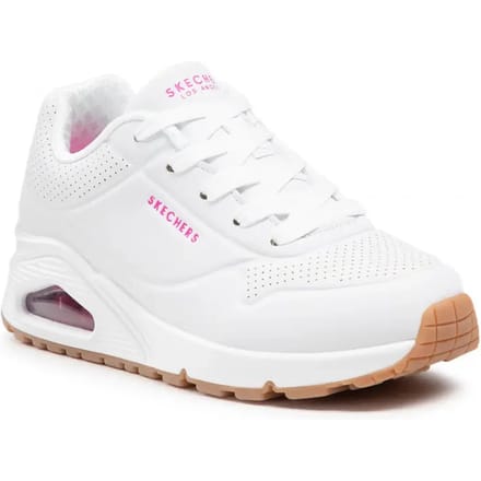 Skechers Uno - Stand On Air Meisjes Sneakers - White/Hot Pink