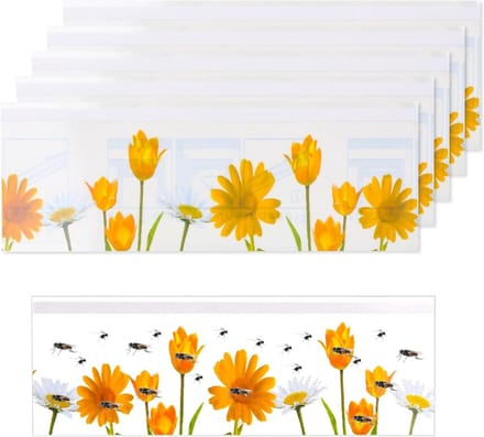 Vliegenvallen bloemendesign raam vliegenvanger herbruikbaar 30 stuks