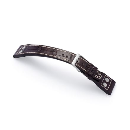Alligator horlogeband 22/18 mm Mocha M