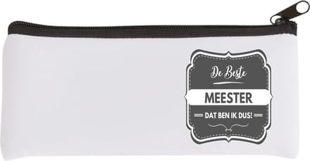 Akyol - de beste meester Etui - Meester - geweldige meester - school - verjaardagscadeau - afscheidscadeau - kado - 20 bij 9 cm