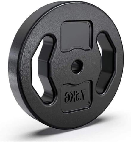 Halterschijven Set - Gewichtsplaten - Krachttraining Thuis - Concave Handgreep Ontwerp - 7.5kg Per Stuk - Zwart