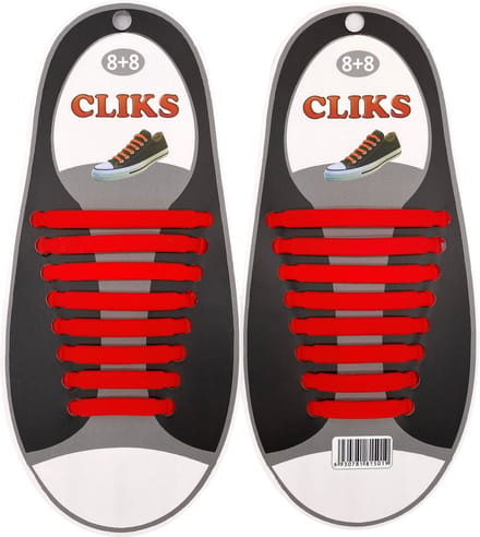 Elastische Veters Rood - Zonder Strikken - 1 Paar Schoenen - Kinderen & Volwassenen - CLIKS