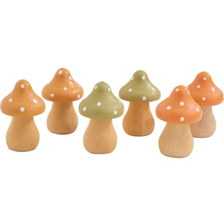 VBS Houten paddenstoeltjes, 6 stuks