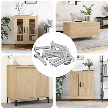 vidaXL Slot Schroef Effen 2647 pcs Zilver Staal