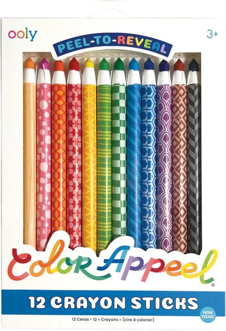 Ooly - Color Appeel crayons - 12 Krijtjes met pelbaar papier