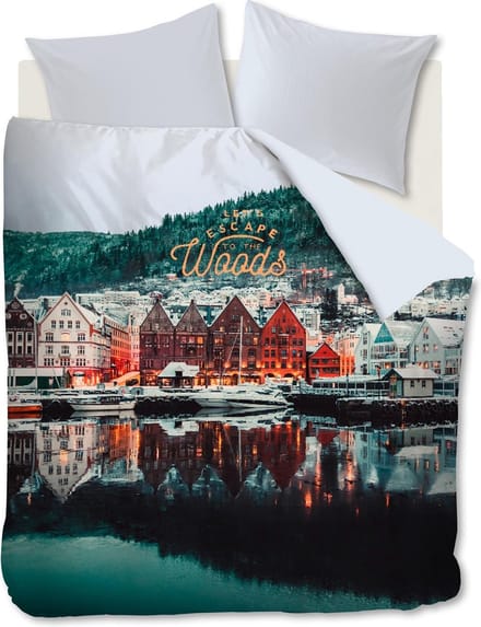 Ambiante Escape - Dekbedovertrek - Eenpersoons - 140x200/220 cm - Blauw Groen