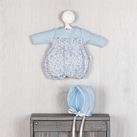 Asi poppenkleding bodysuit en mutsje blauw - poppenaccessoire.