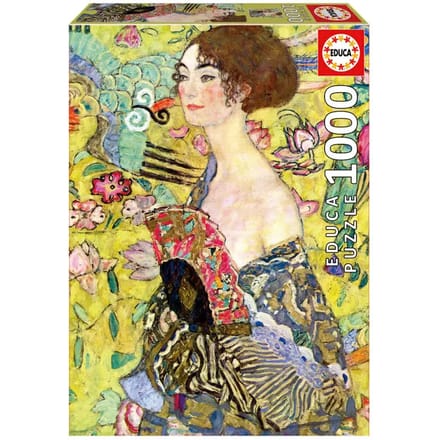 Puzzel van 1000 stukjes Educa Borras Lady with a Fan, Gustav Klimt