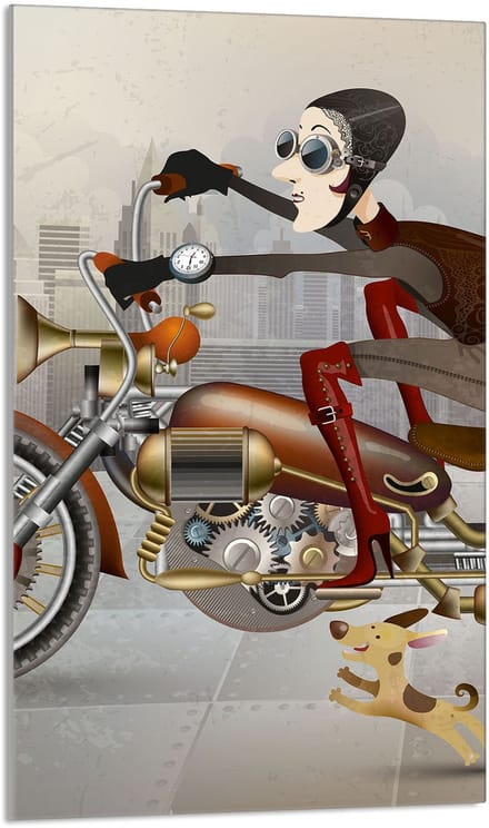 TMK ArtDeko - Snijplank - 30x52 cm - Glas - Motocykl
