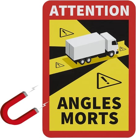VCTparts® Magneetsticker Attention Angles Morts! Vrachtwagen Dodehoek Waarschuwingsplaat