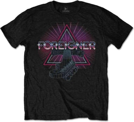 Foreigner - Neon Guitar Heren T-shirt - M - Zwart