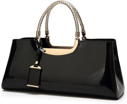 Dames Clutch Tas met Korte Handvatten & Schouderriem Glimmende Avondtas PU