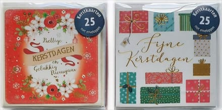 Kerstkaarten - 50 Stuks - 10 x 10 cm – Luxe Kaarten - Fijne Kerstdagen – K-127