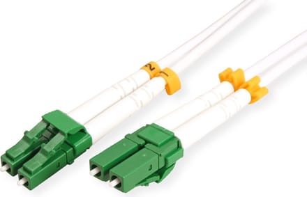 ROLINE glasvezelkabel duplex, 9/125µm OS2, LC/LC, APC, staal versterkt, LSOH , wit, 5 m